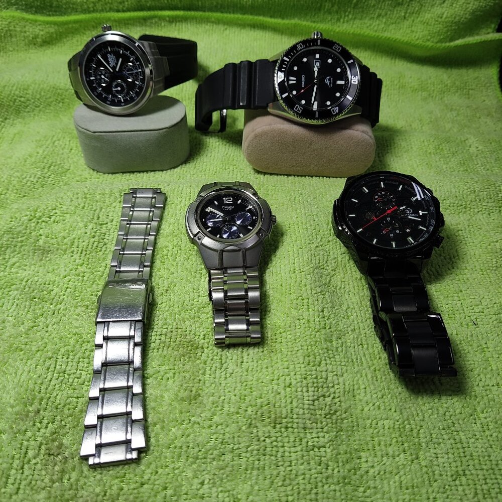 4 watches 3 Casios and A Forsinig automatic